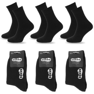 3x SOKKO Skarpety Bawełniane Grube Ciepłe Frotte 39-41