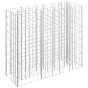 Podwyższona donica gabionowa, galwanizowana stal, 90x30x90 cm