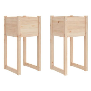 Donice, 2 szt., 40x40x81 cm, lite drewno sosnowe