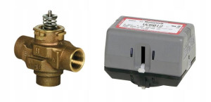 Zawór Honeywell Dzielący 3-drogowy + Siłownik