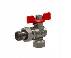 Zawór kulowy kątowy 1/2" x 1/2" z półśru