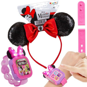 Just Play Myszka Minnie Smartwatch i Cekinowa opaska do włosów Uszy Myszki