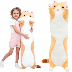 Długi Kotek Maskotka Pluszak Poduszka Kot 50cm