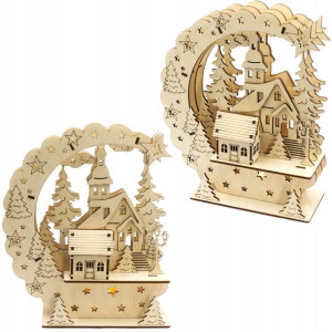 Domek Lampion Świąteczny Led Lampka Prezent Diy