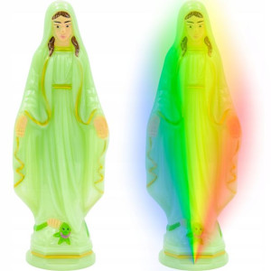 Świecąca Figurka Led Maryja 15cm Szkło Akrylowe