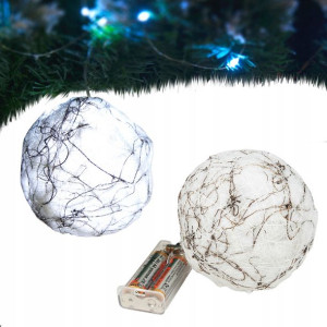 Świecąca Bombka Led Ozdoba Świąteczna Na Baterie
