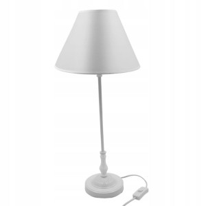 Lampa Stojąca Z Abażurem Nocna 55 Cm Biała