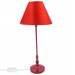 Lampa Stojąca Z Abażurem Nocna 55 Cm Czerwona