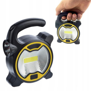 Turystyczna Latarka Lampa Led Cob Z Uchwytem 2w1