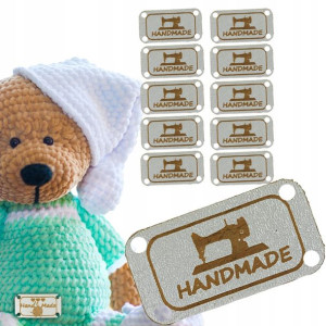10x Handmade Skórzane Naszywki Metki Rękodzieło