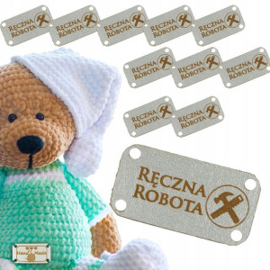 10x Handmade Skórzane Naszywki Metki Rękodzieło