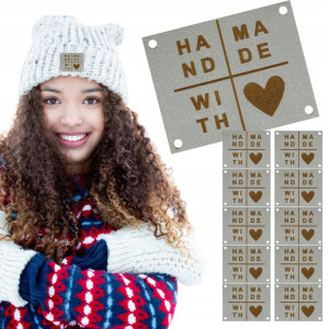 10x Handmade Skórzane Naszywki Metki Rękodzieło