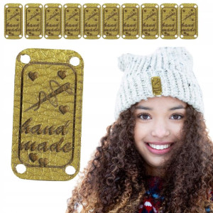 10x Handmade Skórzane Naszywki Metki Rękodzieło