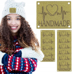 10x Handmade Skórzane Naszywki Metki Rękodzieło
