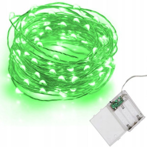 20 Mikro Led Drucik Lampki Na Baterie Zielony