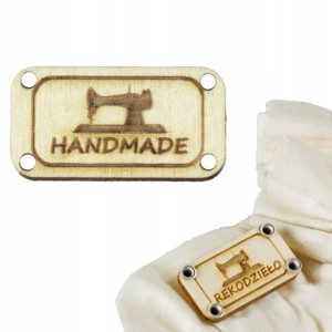 10x Handmade Drewniane Tabliczki Metki Rękodzieło