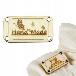 10x Handmade Drewniane Tabliczki Metki Rękodzieło