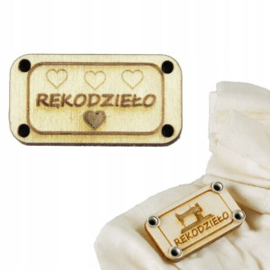 10x Handmade Drewniane Tabliczki Metki Rękodzieło