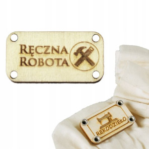 10x Handmade Drewniane Tabliczki Metki Rękodzieło