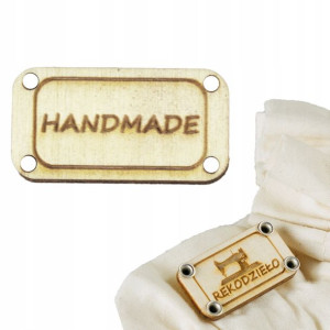 10x Handmade Drewniane Tabliczki Metki Rękodzieło
