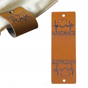 10x Handmade Skórzane Naszywki Metki Rękodzieło