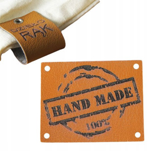 10x Handmade Skórzane Naszywki Metki Rękodzieło
