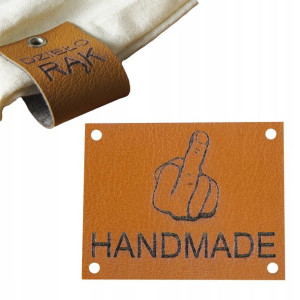 10x Handmade Skórzane Naszywki Metki Rękodzieło