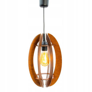 Lampa Wisząca Sufitowa Żyrandol E27 Loft Drewno