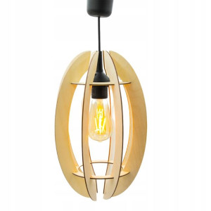 Lampa Wisząca Sufitowa Żyrandol E27 Loft Drewno