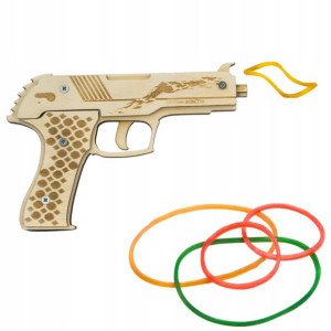 Pistolet Na Gumki Recepturki Drewniany Do Zabawy