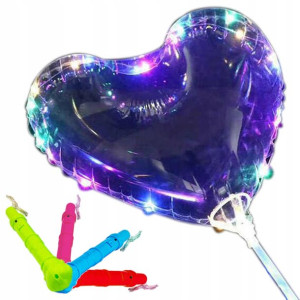 Świecący Balon Foliowy Serce Światełka Led Mocny