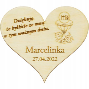 Podziękowanie Dla Gości Komunia Serce Magnes Eko