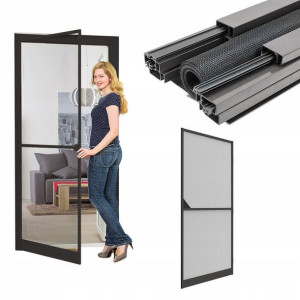 Moskitiera Siatka Z Aluminiową Ramą Drzwi 100x215