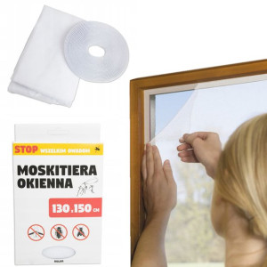 Siatka Na Okno Owady 130x150+rzep Biały Moskitiery