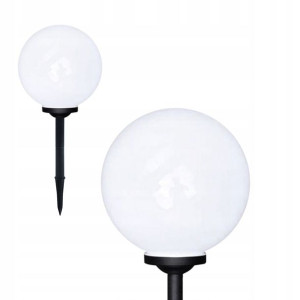 Lampa Ogrodowa Led Solarna Kula Biała 10cm