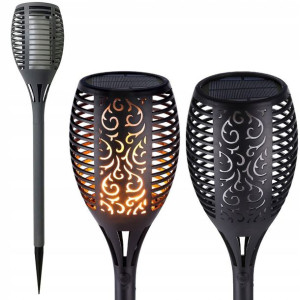 Ogrodowa Solarna Pochodnia Lampa Led 77cm Ogień
