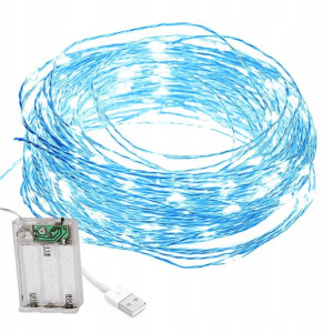 50 Mikro Led Drucik Lampki Na Usb Białe Zimne