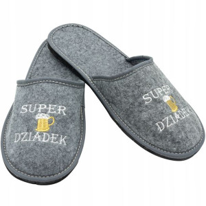 Ciepłe Kapcie Super Dziadek Buty Prezent Rozm 41