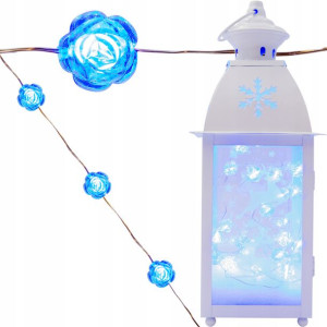 Róża Girlanda Lampki Drucik 20 Led Mikro Niebieski