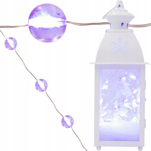 Kulki Girlanda Lampki Drucik 20led Mikro Fioletowy