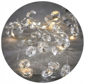 20x Diamenty Mikro Led Drucik Lampki Białe Ciepłe