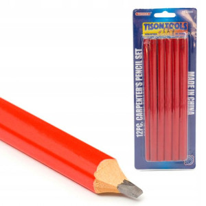 12x Ołówek Stolarski Kreślarski Budowlany 18 Cm