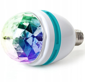 Disco Żarówka Dyskotekowa Projektor Led Rgb E27