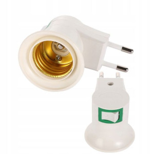 Adapter Przejściówka 230v E27 Na Żarówkę Wyłącznik