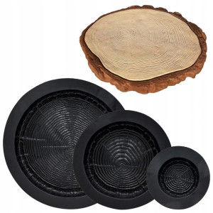 3x Forma Do Betonu Plaster Drewna Pniaczek Krążek