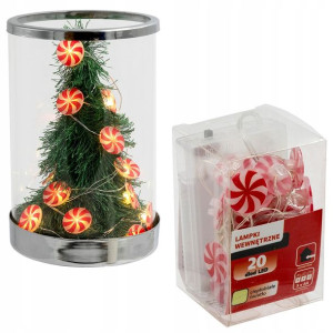 Lampki Led 20szt Na Baterie Mikołaj 230cm