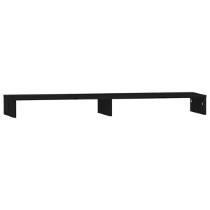 Podstawka na monitor, czarna, 100x27x10 cm, lite drewno sosnowe