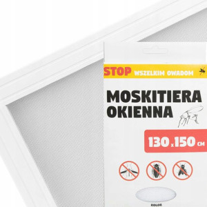Siatka Na Okno Owady 130x150+rzep Biały Moskitiery