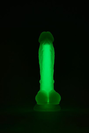 Radiant Soft Silicone Glow In The Dark Dildo Small Green