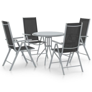 5-cz. zestaw mebli jadalnianych do ogrodu, aluminium/textilene